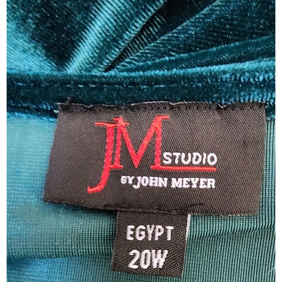 JM Studio by John Meyer Green Velvet Rhinestone Wrap Maxi Dress Size 20W - Picture 8 of 10